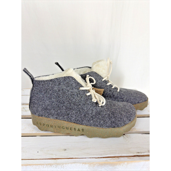 NWT Bos Co Cake ASPORTUGUESA Gray Wool Lace Up Chukka Boots #1067 Size EU 37 - Picture 4 of 6